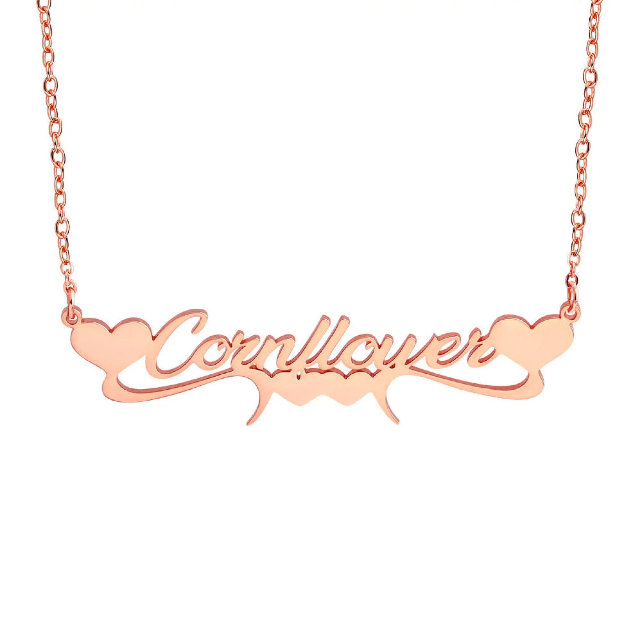 Stainless steel cut heart shaped custom necklace DIY name necklace female - 7