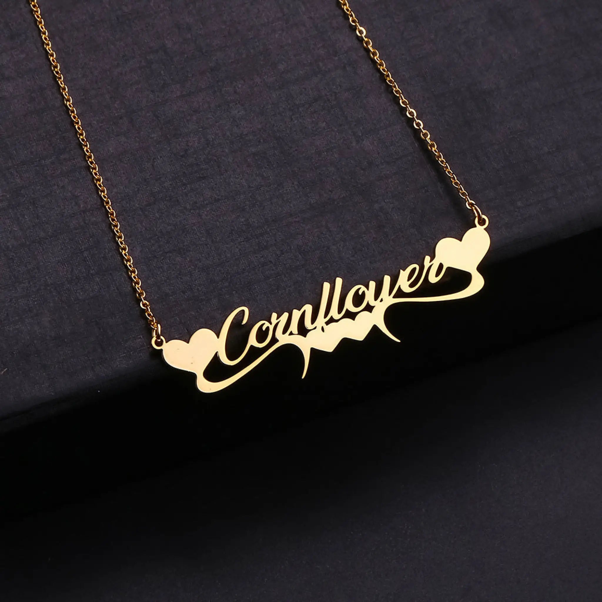 Stainless steel cut heart shaped custom necklace DIY name necklace female - 7