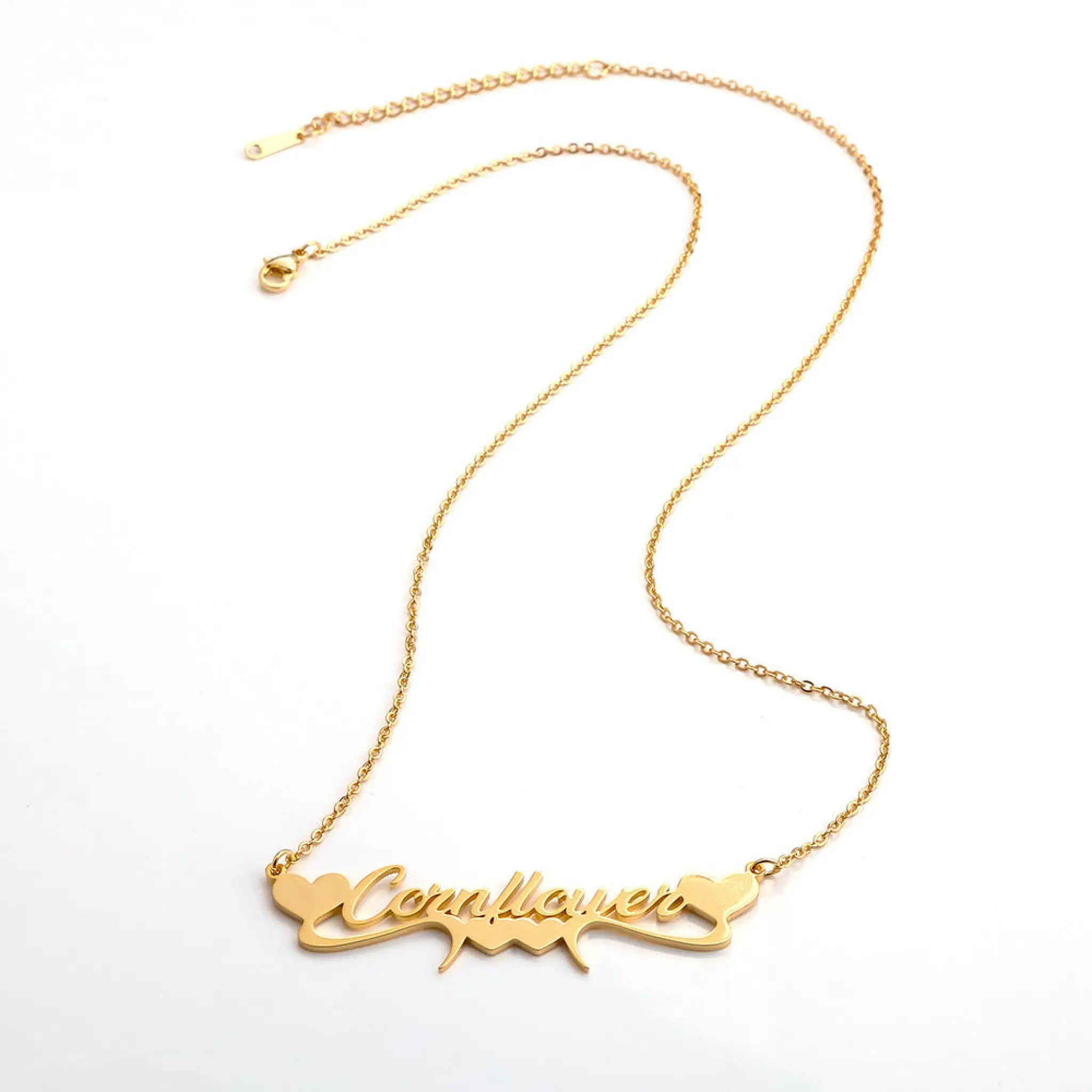 Stainless steel cut heart shaped custom necklace DIY name necklace female - 7