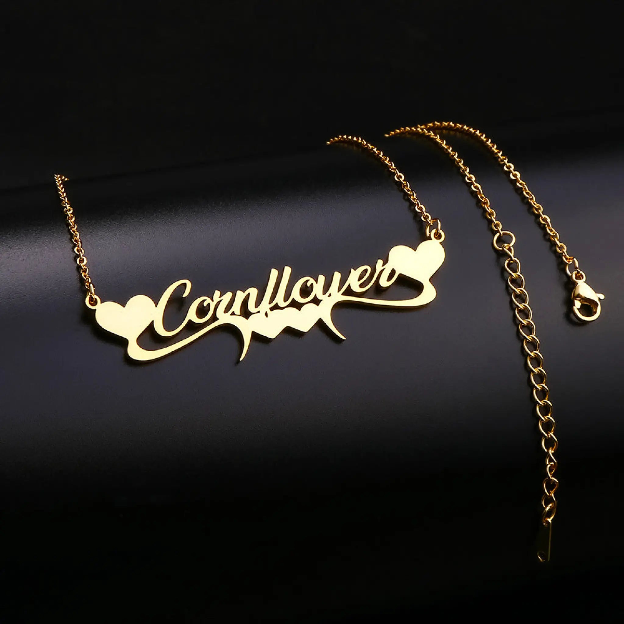 Stainless steel cut heart shaped custom necklace DIY name necklace female - 7