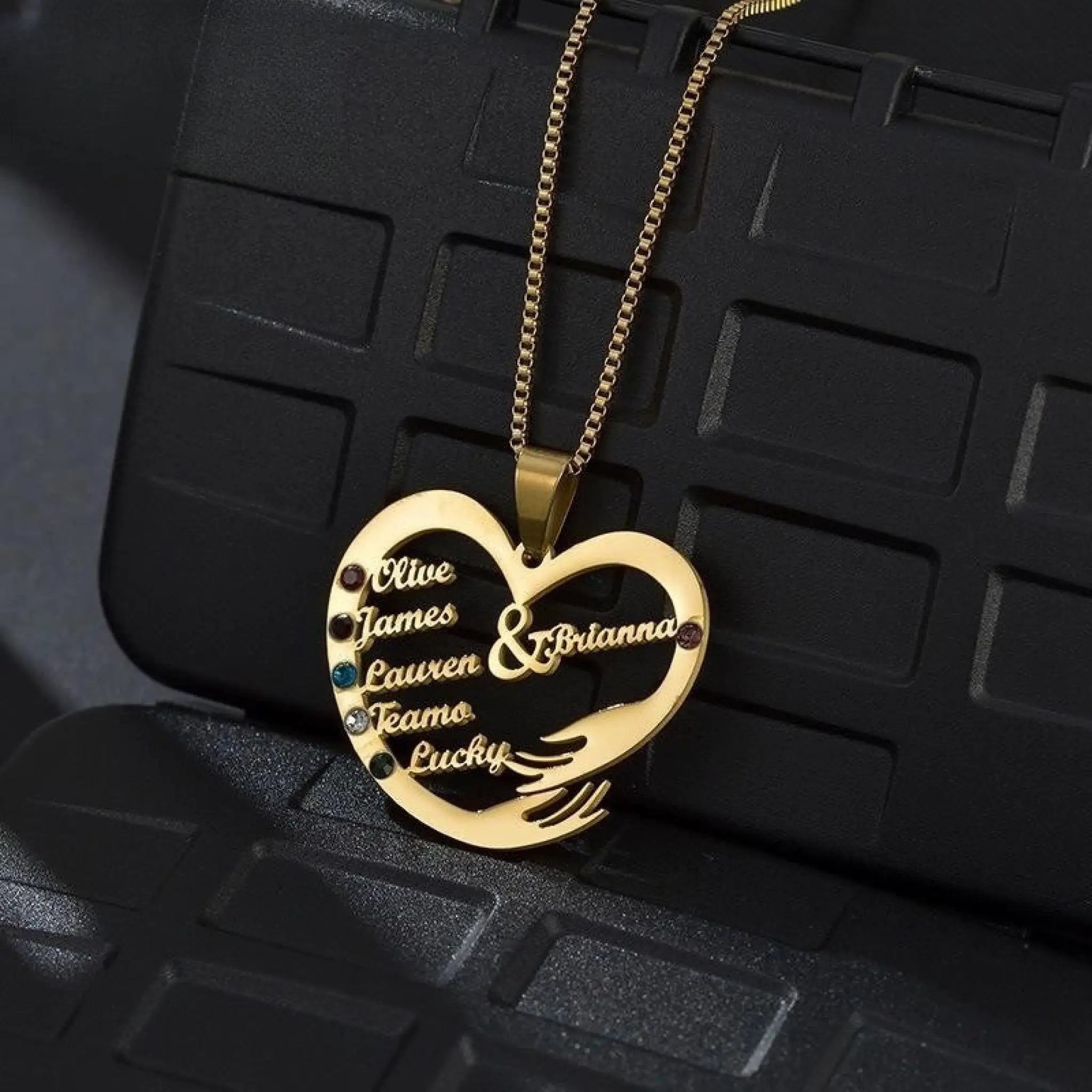 Stainless Steel English Alphabet Heart Set Zircon Pendant Personality Diy Name Necklace - Gold - 7