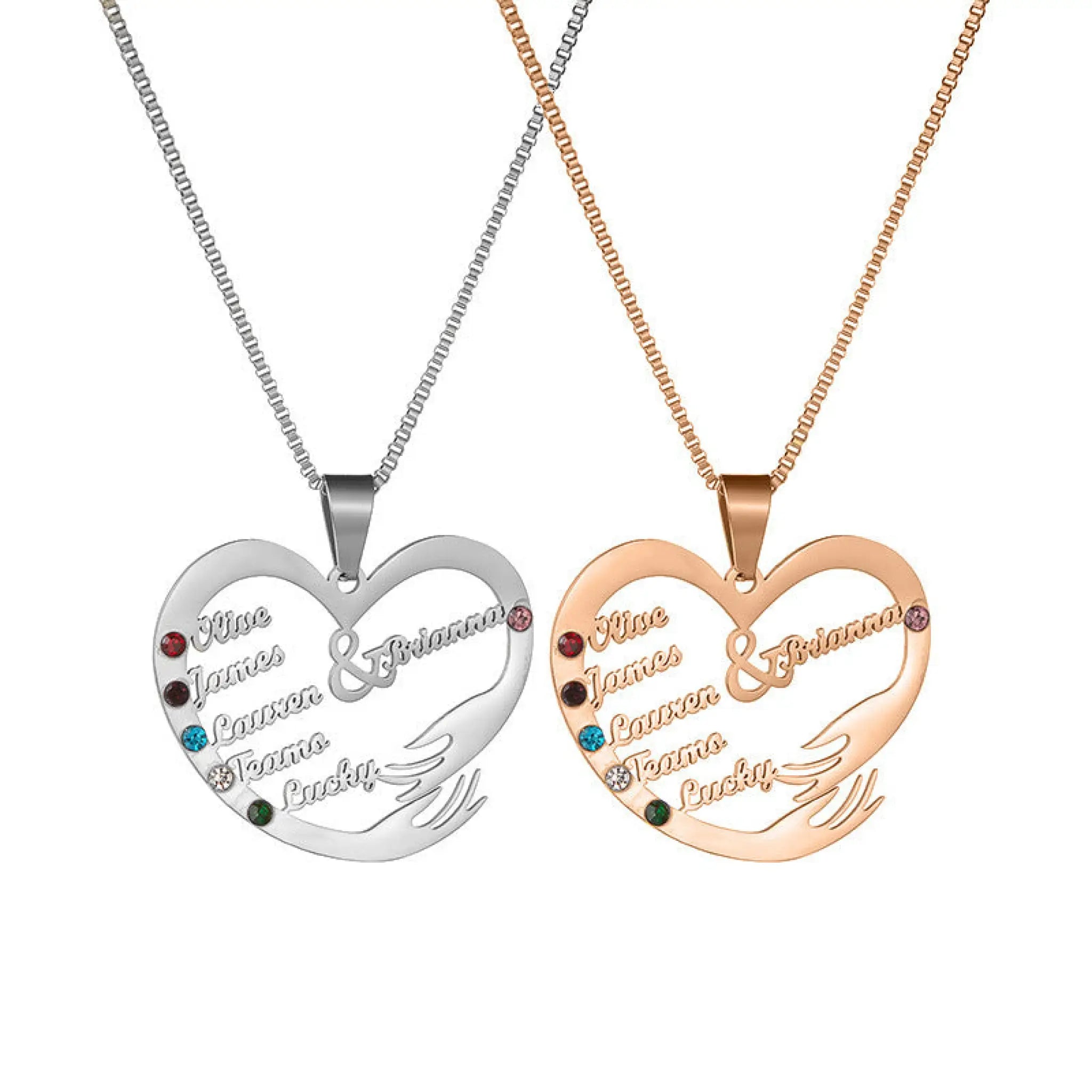 Stainless Steel English Alphabet Heart Set Zircon Pendant Personality Diy Name Necklace - 7