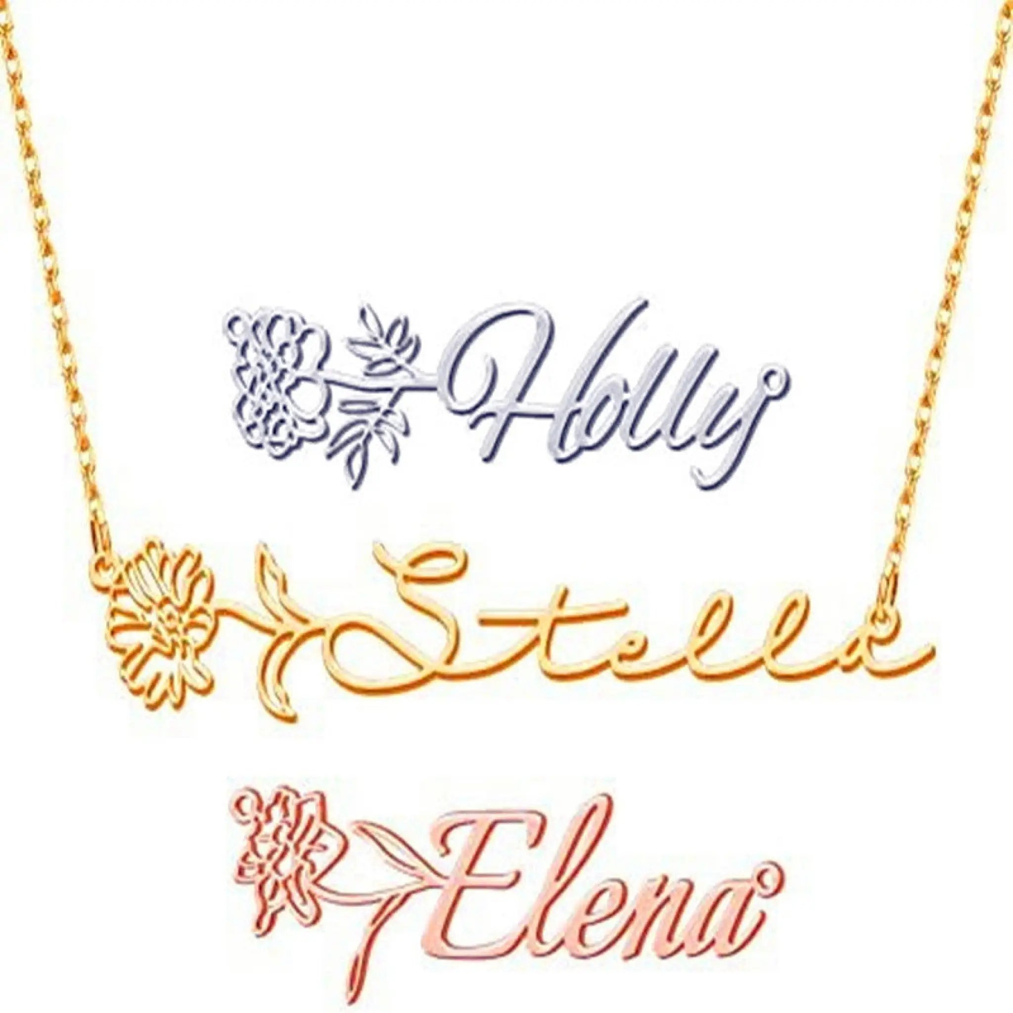 Stainless Steel English Letter Name Necklace - 7
