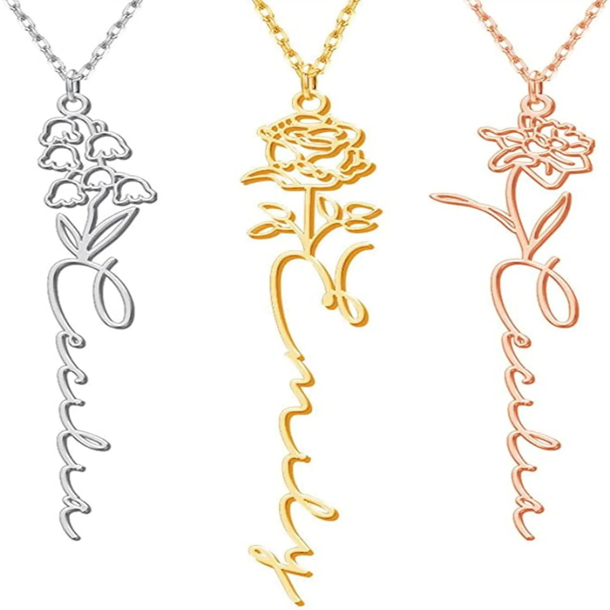 Stainless Steel English Letter Name Necklace - 7