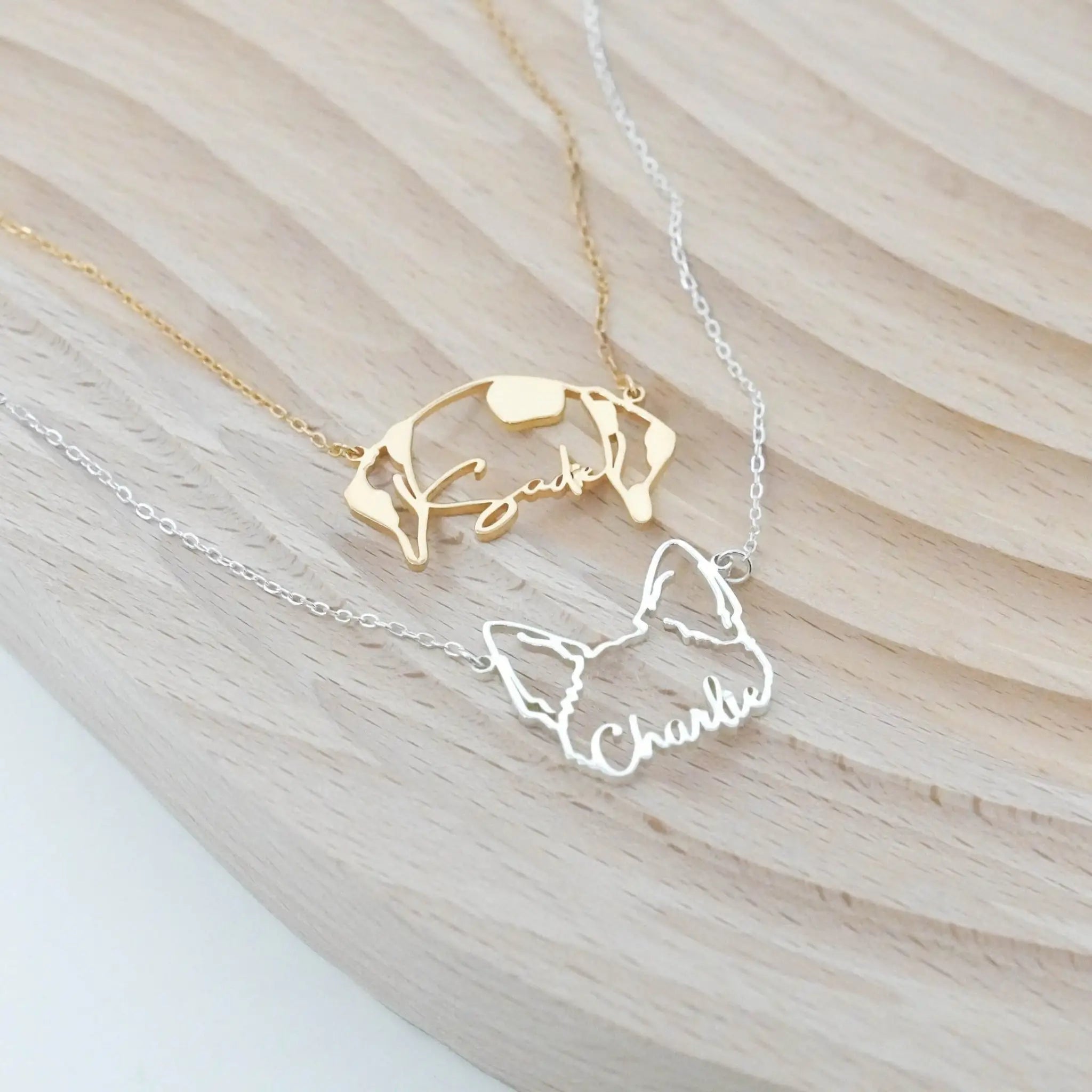 Stainless Steel English Letter Name Necklace DIY Hollowed Out Cat And Dog - 7