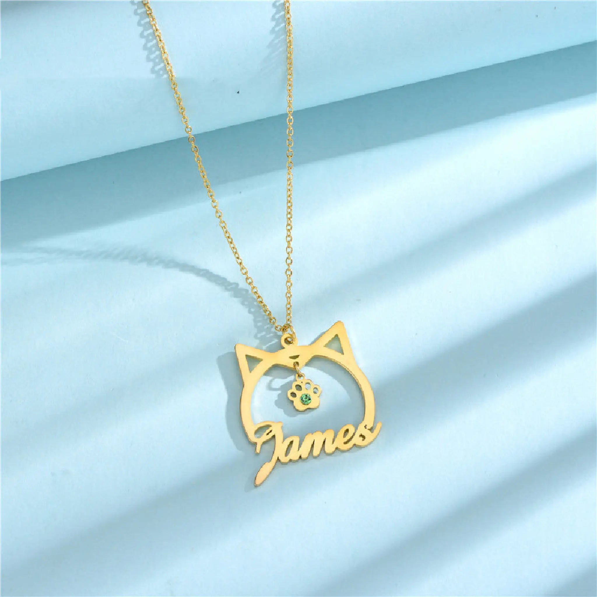 Stainless Steel English Name Necklace - Gold - 7
