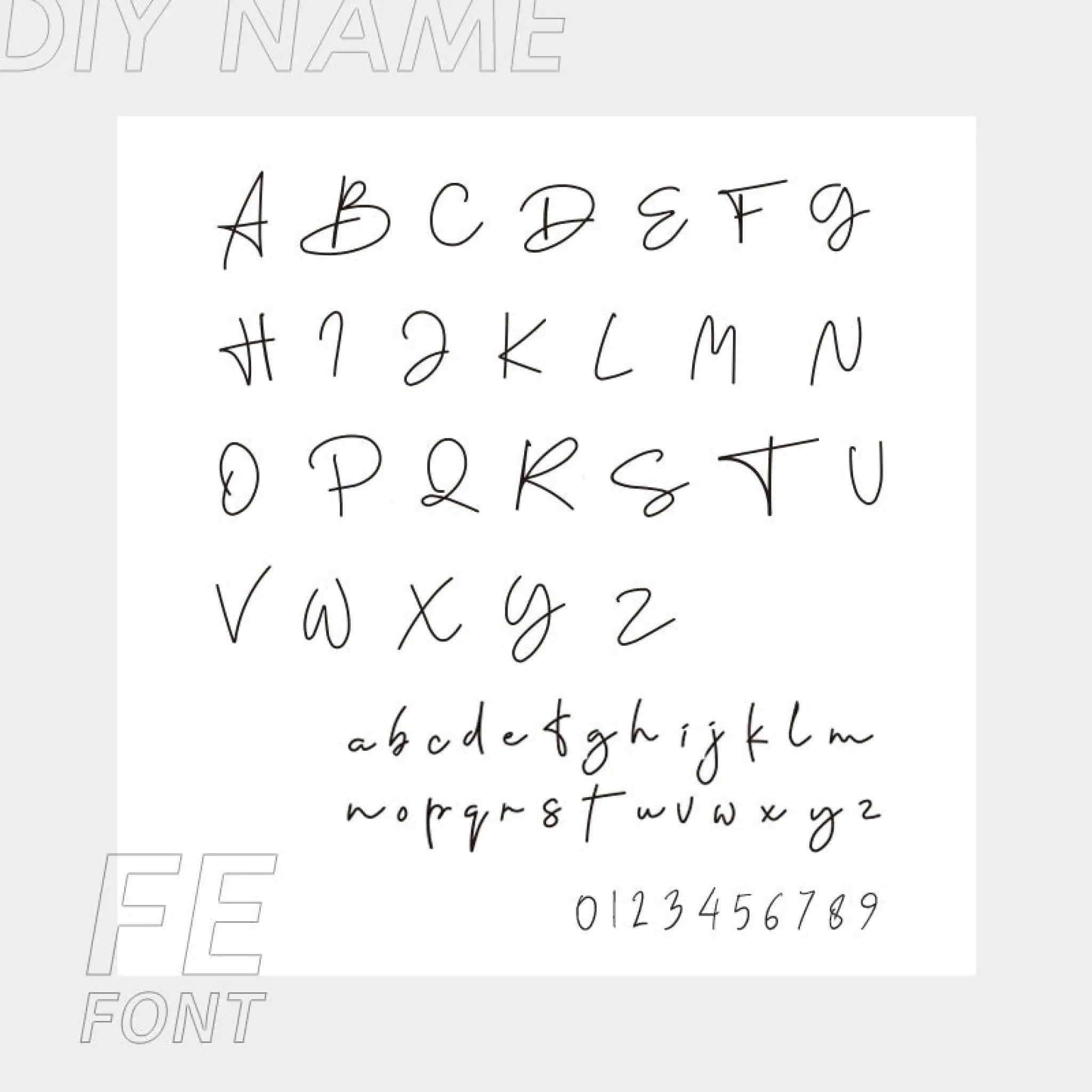 Stainless Steel English Name Necklace Personalized DIY Fashion Necklace - FE font / 1 Name / Water Ripple Chain Gold - 7