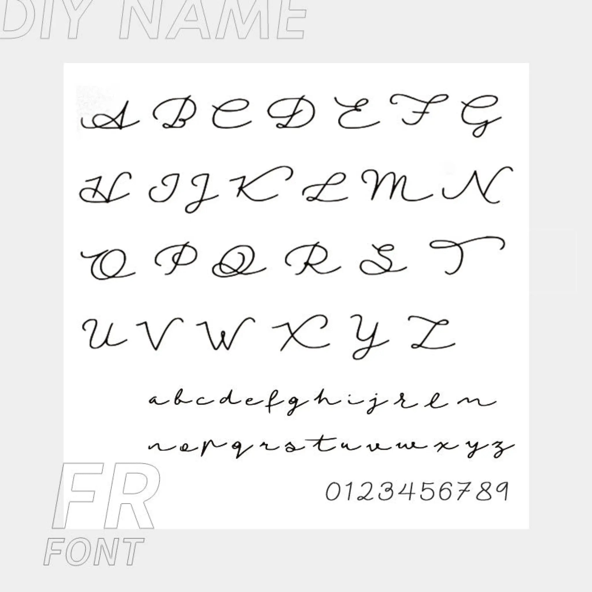 Stainless Steel English Name Necklace Personalized DIY Fashion Necklace - FR font / 1 Name / Water Ripple Chain Gold - 7