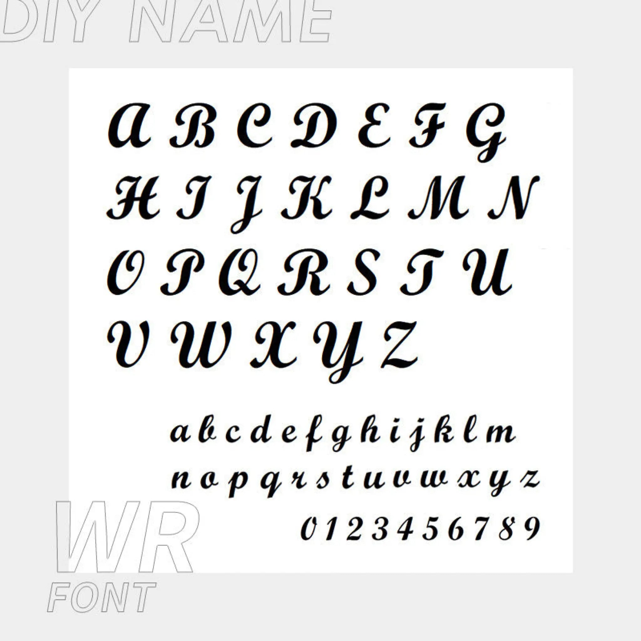 Stainless Steel English Name Necklace Personalized DIY Fashion Necklace - WR font / 1 Name / O Chain Gold - 7