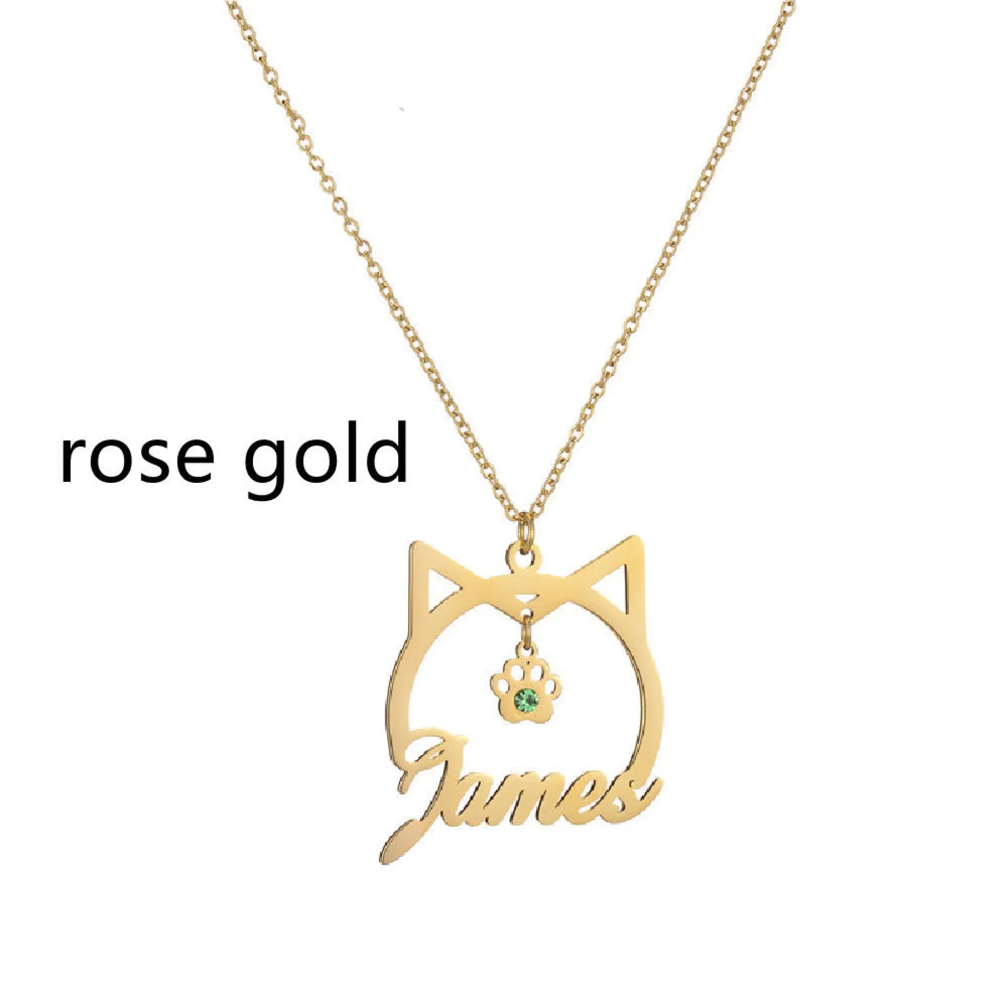 Stainless Steel English Name Necklace - Rose Gold - 7