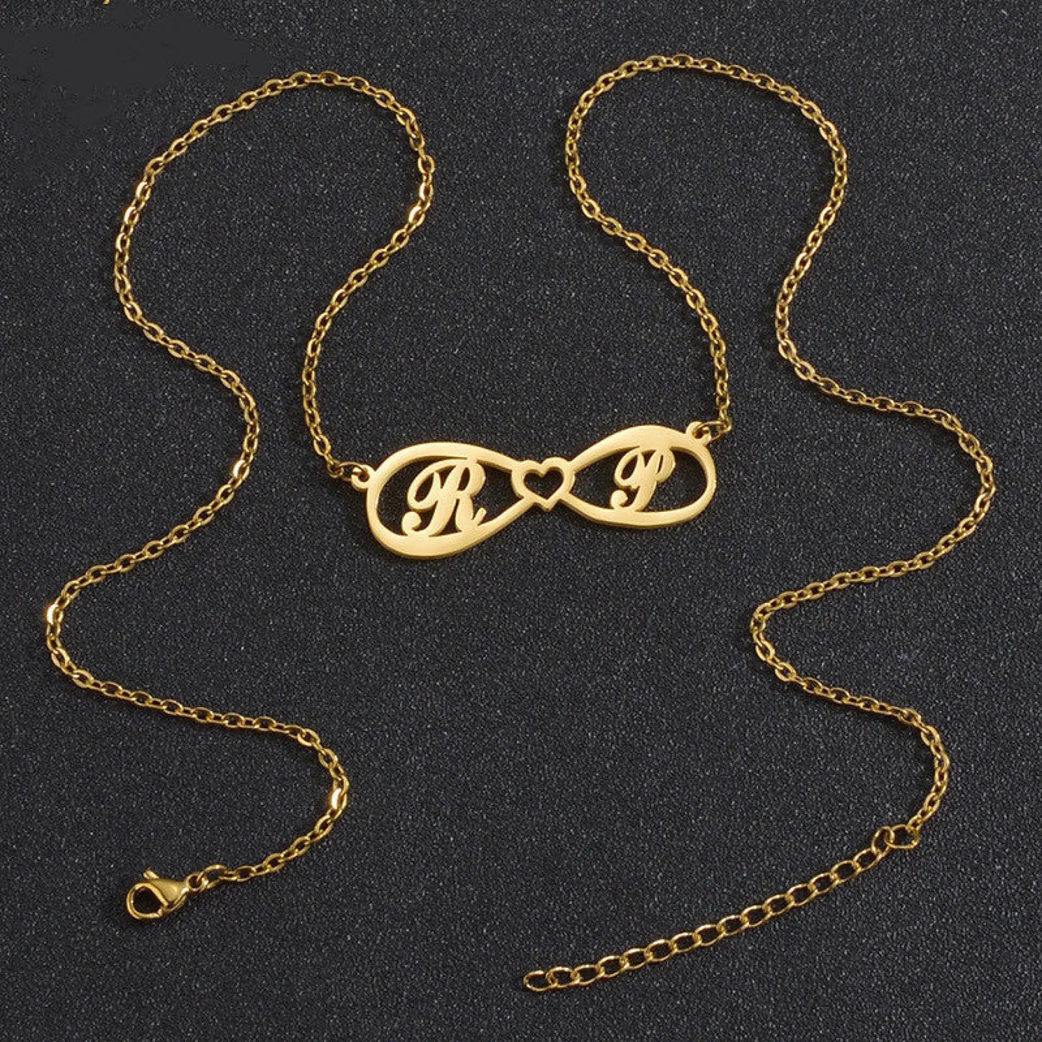 Stainless Steel Infinity Symbol Name Necklace Women - 7