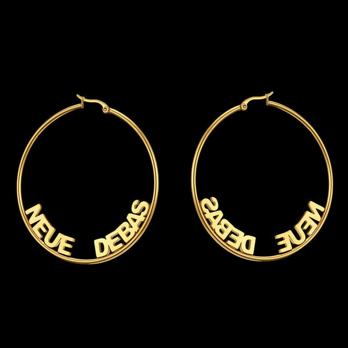 Stainless steel letter earrings custom English name earrings - Steel color - 7