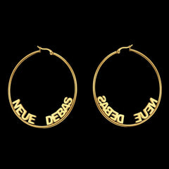 Stainless steel letter earrings custom English name earrings - Steel color - 7
