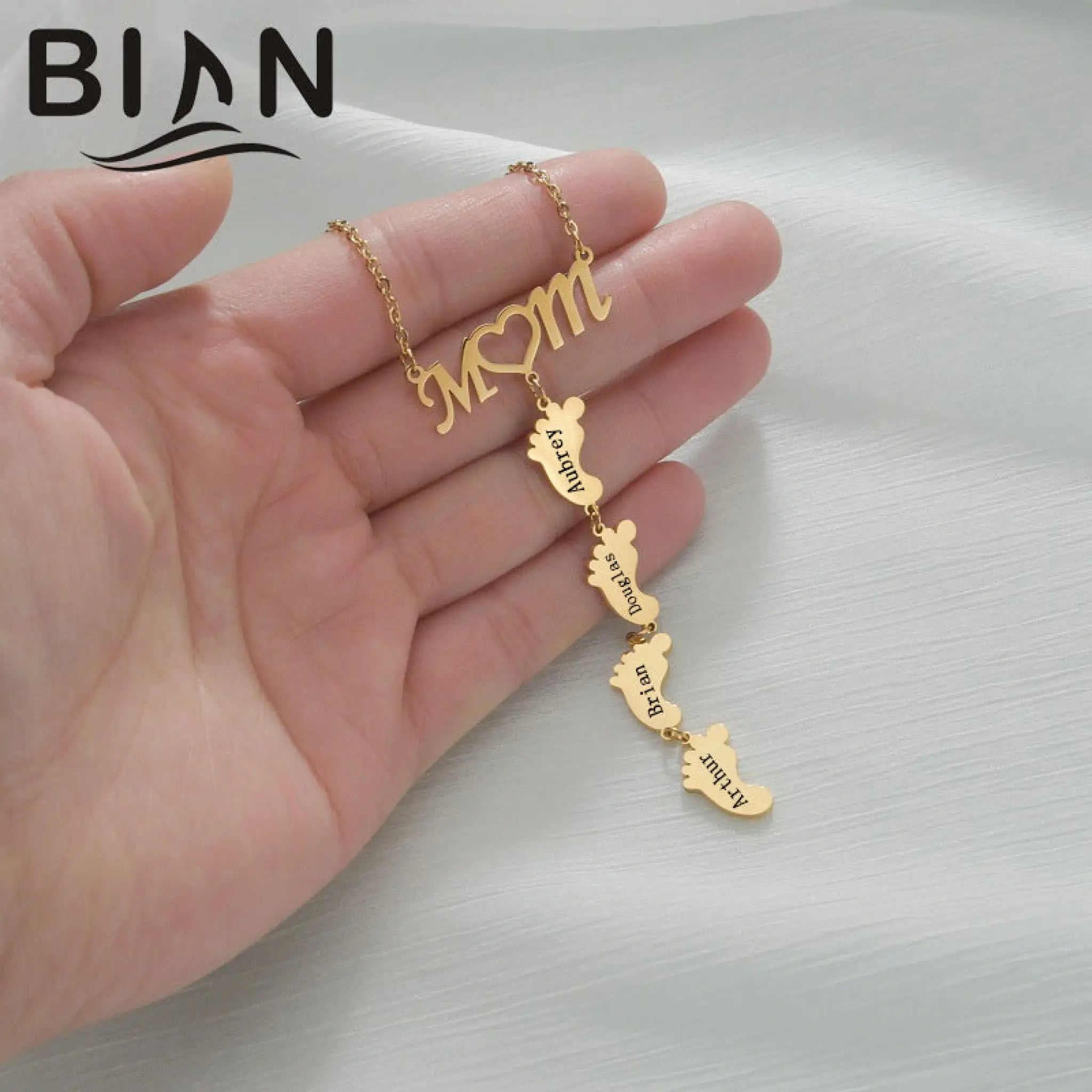 Stainless Steel MOM Necklace Fashion Customized Name - Custom name