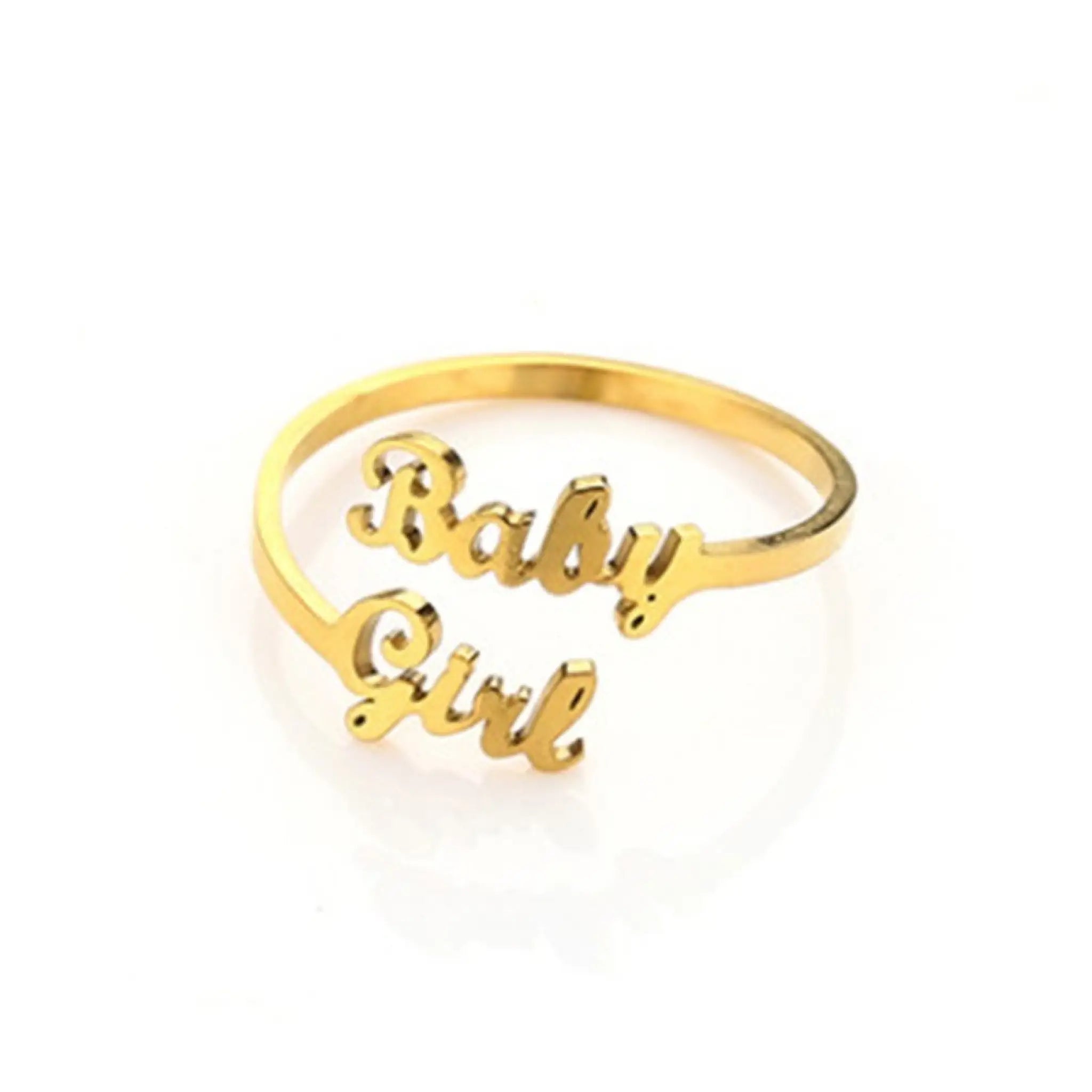Stainless Steel Name Ring Personalized Digit Mother - One name / Gold / Size 7 - 7