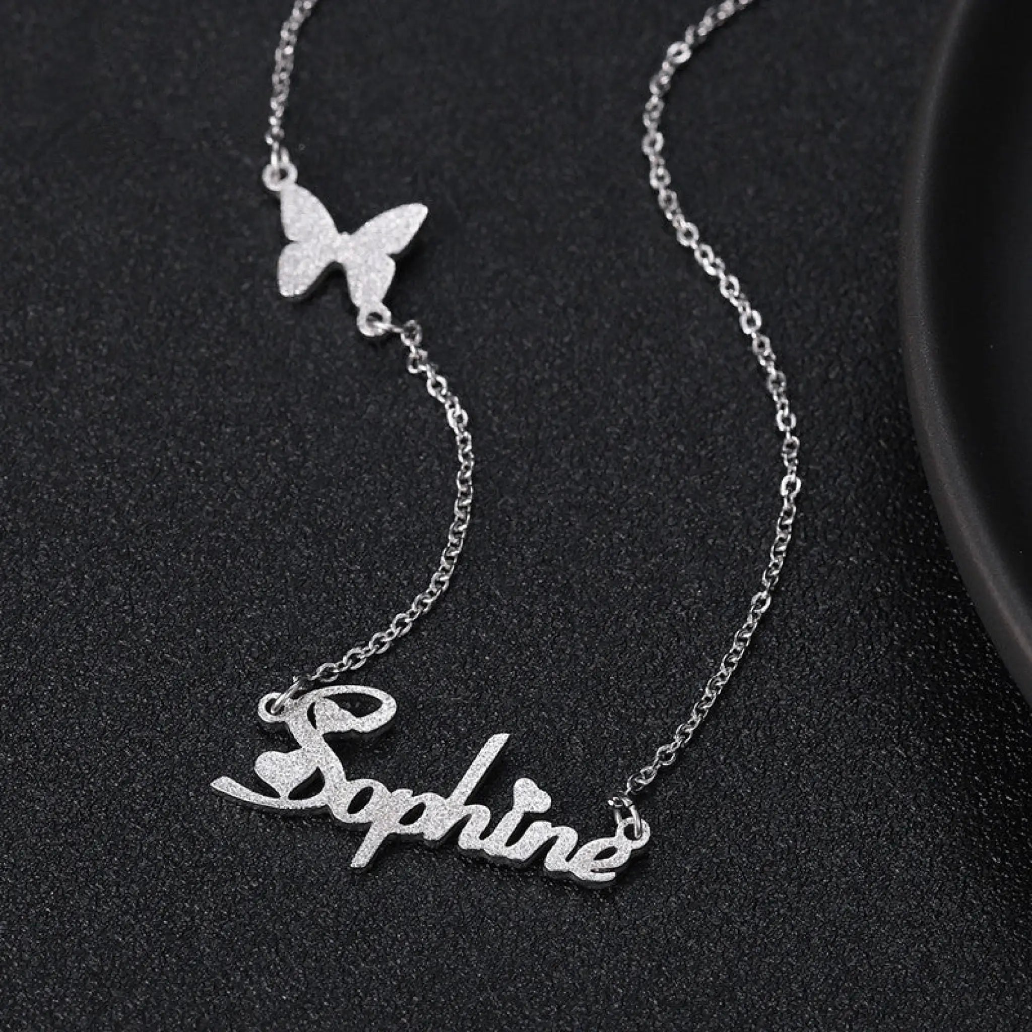 Stainless Steel Number English Letter Name Pendant Necklace Female - Stainless steel - 7