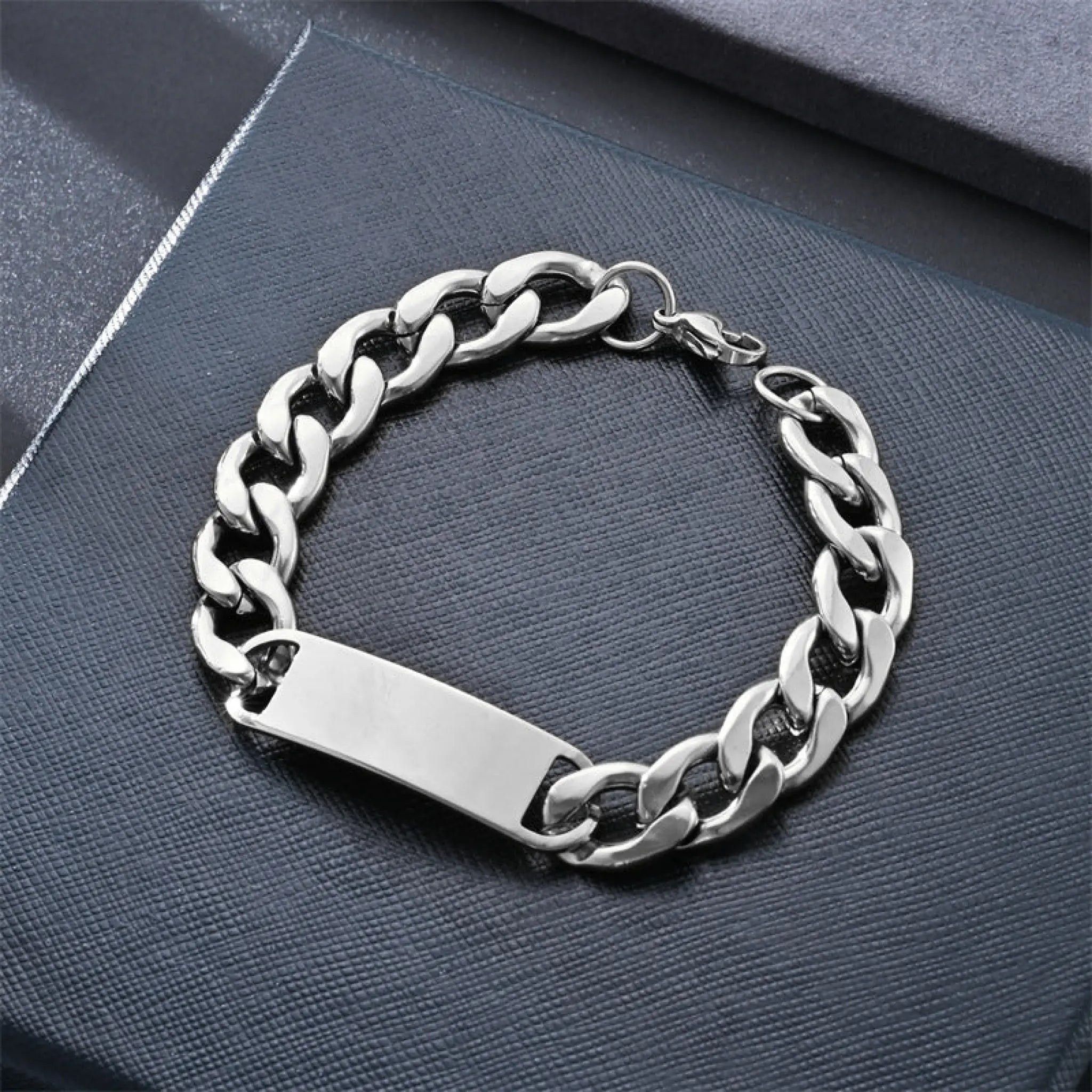 Stainless Steel Personalized Customized Bracelet - Steel - 7