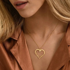 Stainless Steel Personalized Name Customized Heart Necklace - 7