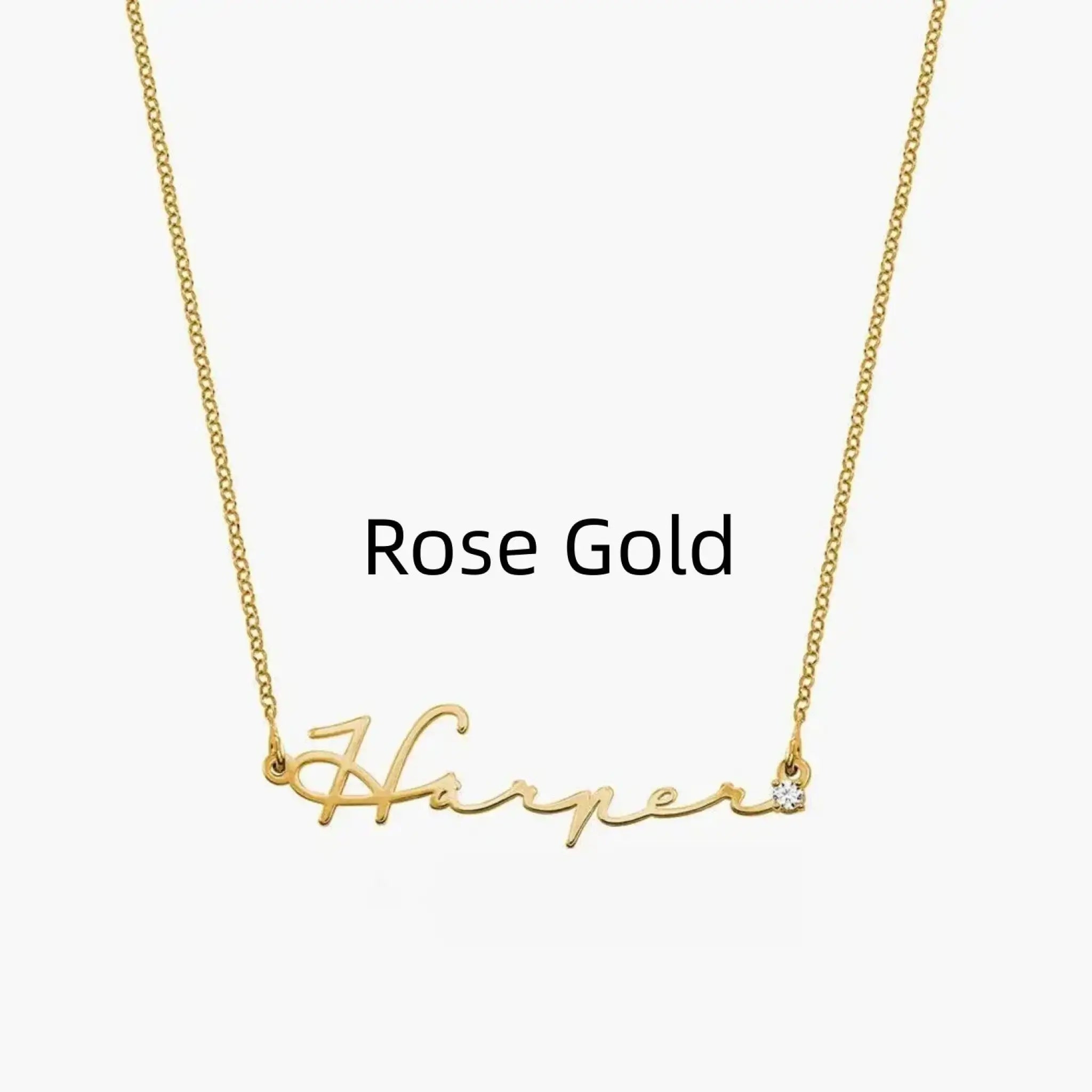 Stainless Steel Personalized Name Necklace - Rose Gold - 7