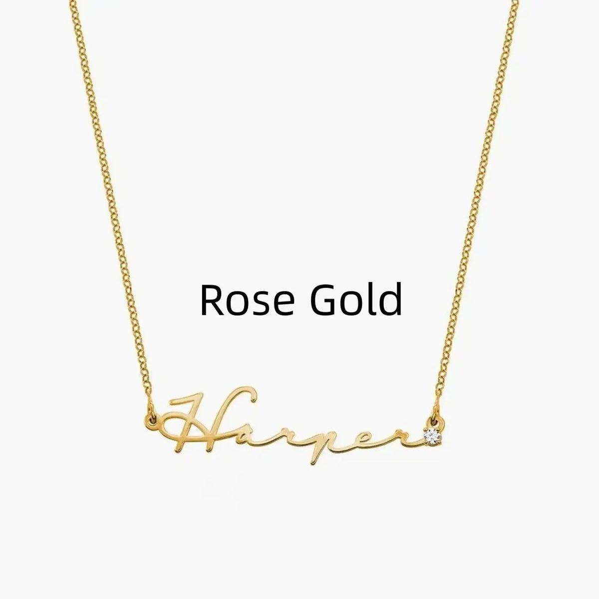 Stainless Steel Personalized Name Necklace - Rose Gold - 7