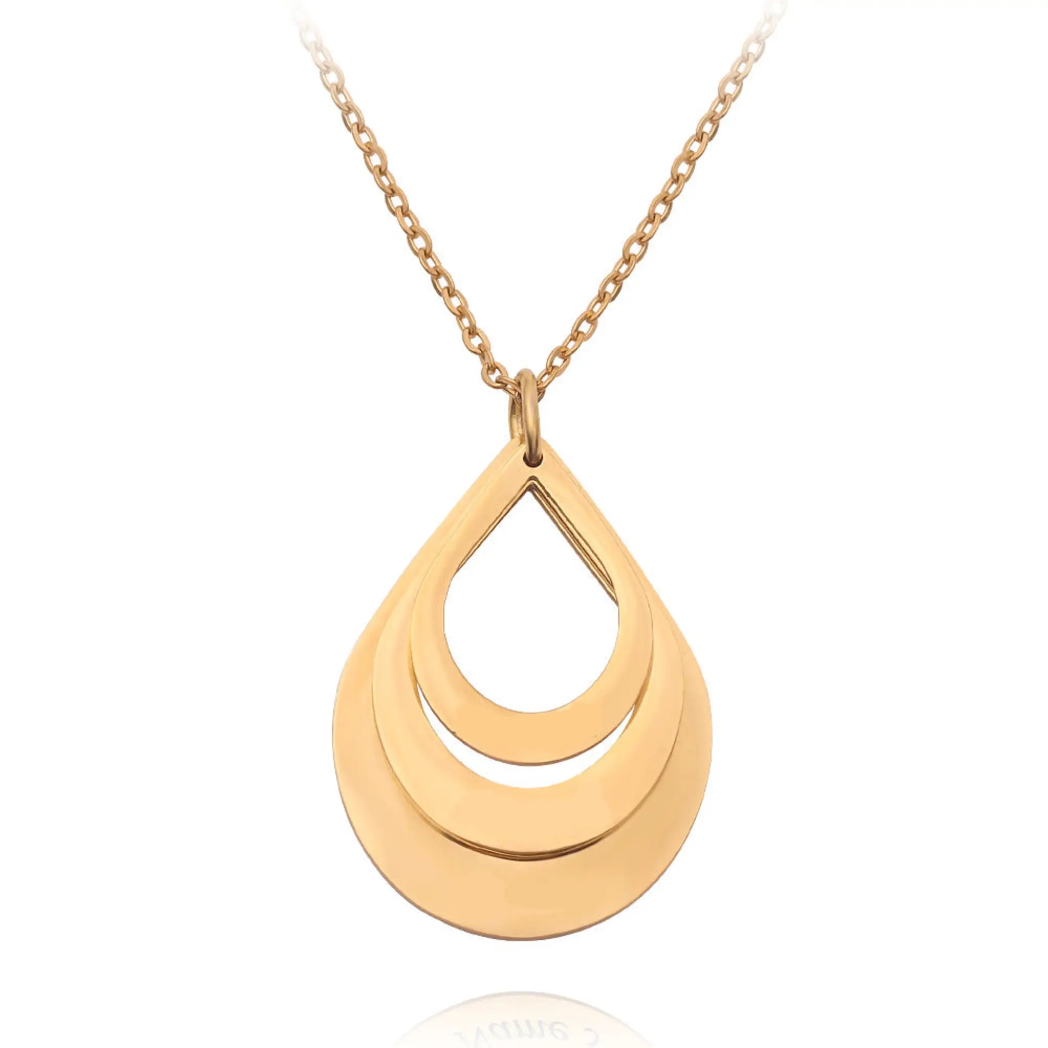 Stainless steel three name custom necklace - Gold - Necklace
