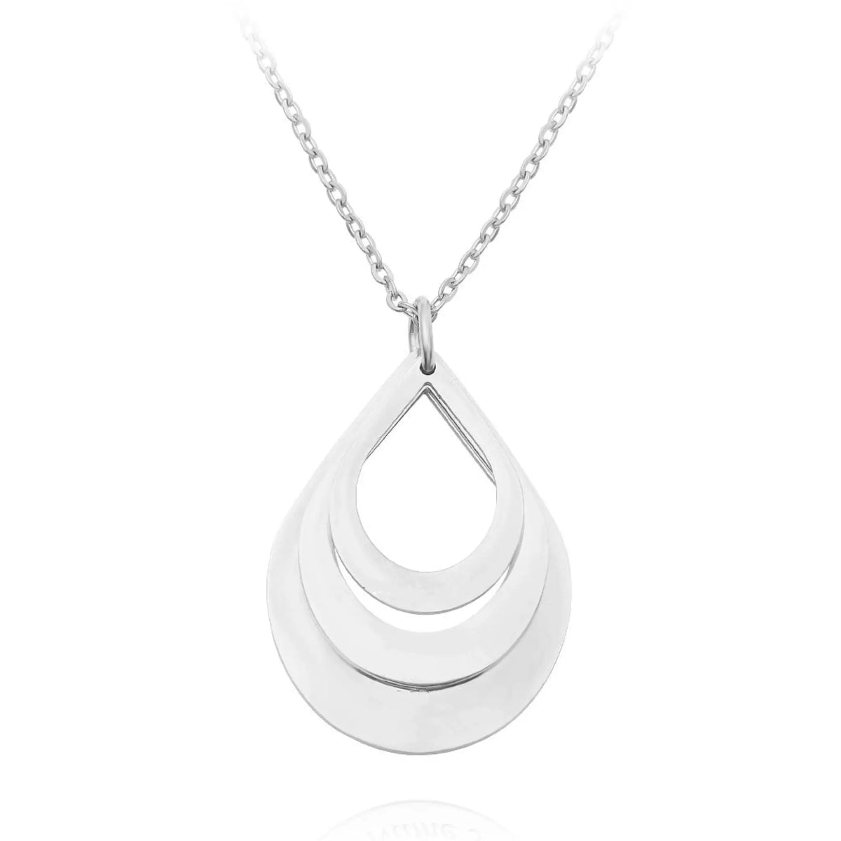 Stainless steel three name custom necklace - Silver - Necklace