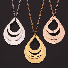 Stainless Steel Three Name Letter Necklace Tricolor - 7