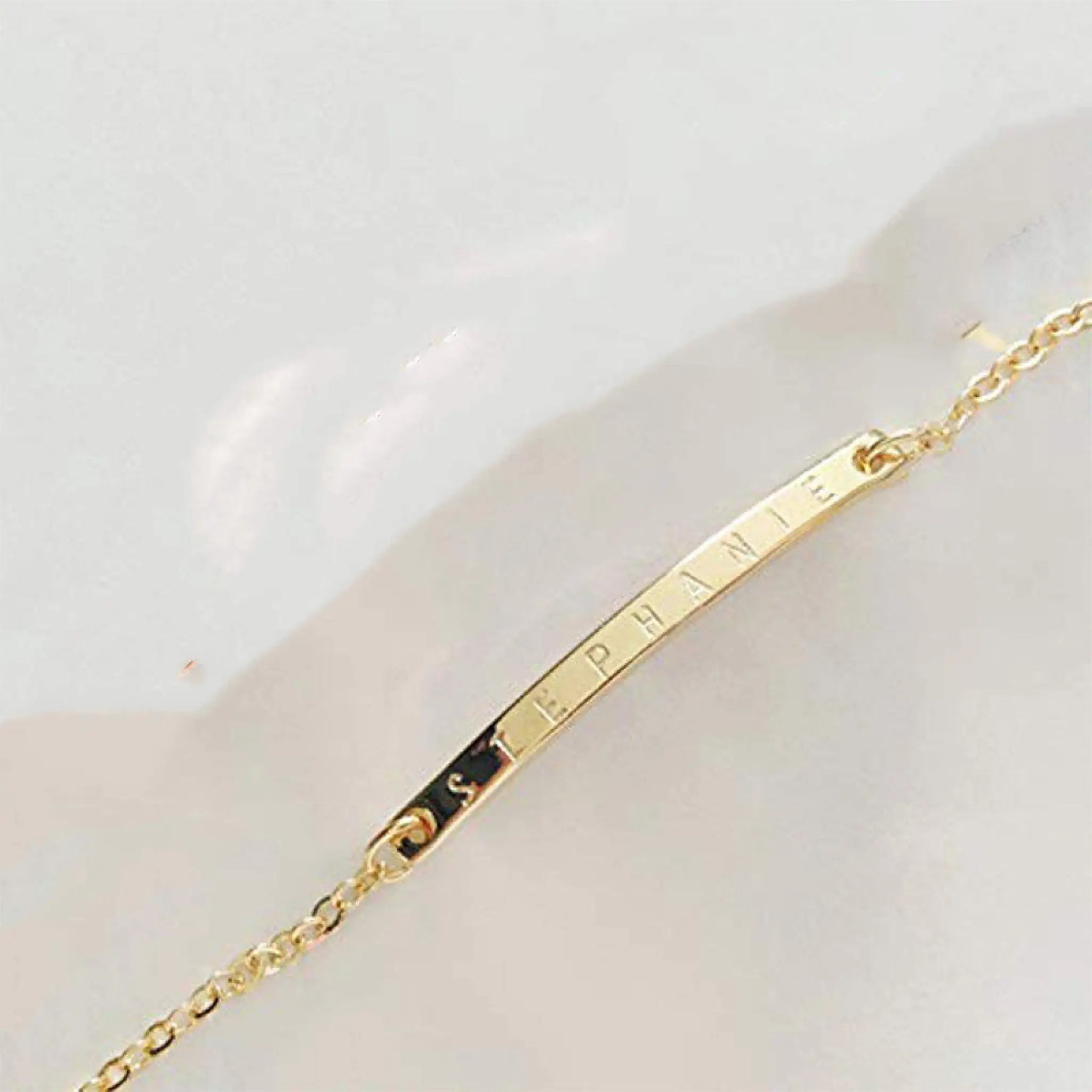 Sterling Silver Jewelry Fashion Personalized Custom Bracelet Gift - Gold - 7