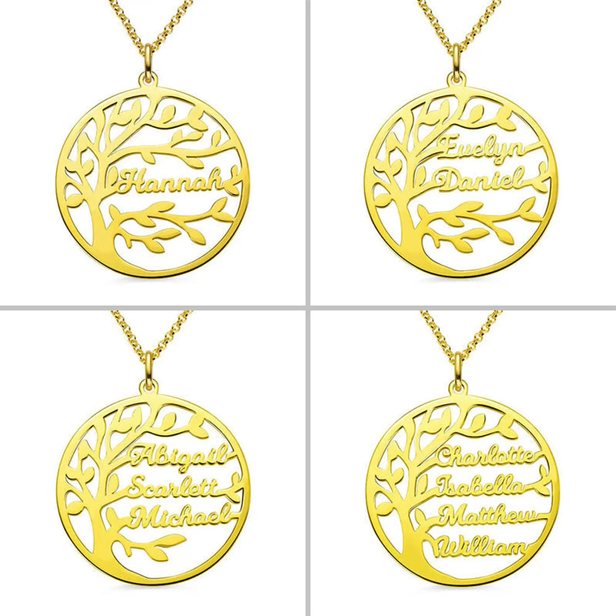 Sterling Silver Necklace Female Name Personalized Tree of Life Pendant Cross-border New Product Accessories - 7