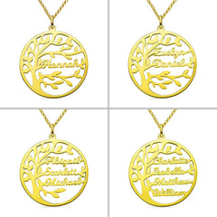Sterling Silver Necklace Female Name Personalized Tree of Life Pendant Cross-border New Product Accessories - 7