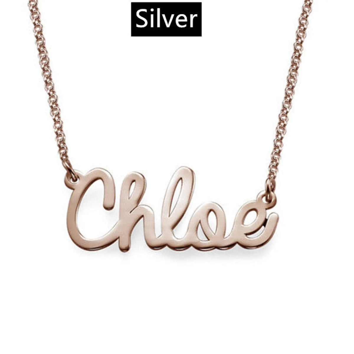 Sterling Silver Private Custom Necklace Letter Name Girl - Silver - 7