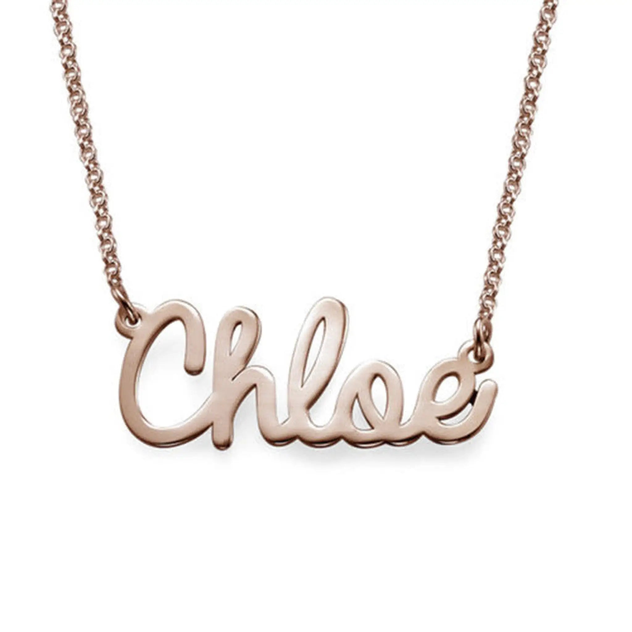 Sterling Silver Private Custom Necklace Letter Name Girl - Rose gold - 7