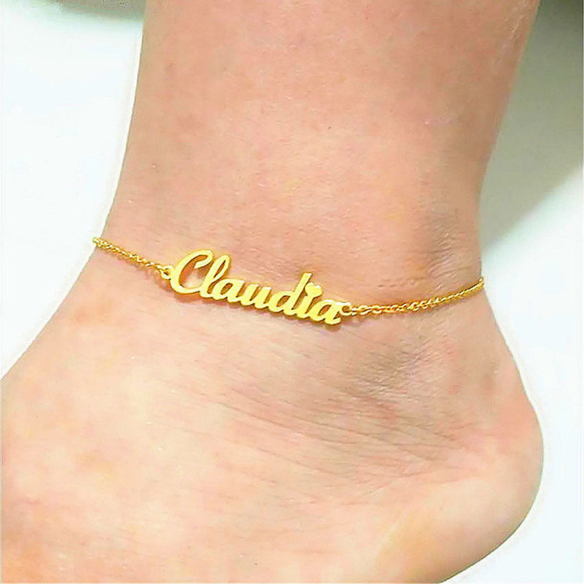 Summer Personalized Custom Name Anklets For Women Stainless Steel Cable Chain Gold Colour Sandy Beach Exquisite Jewelry