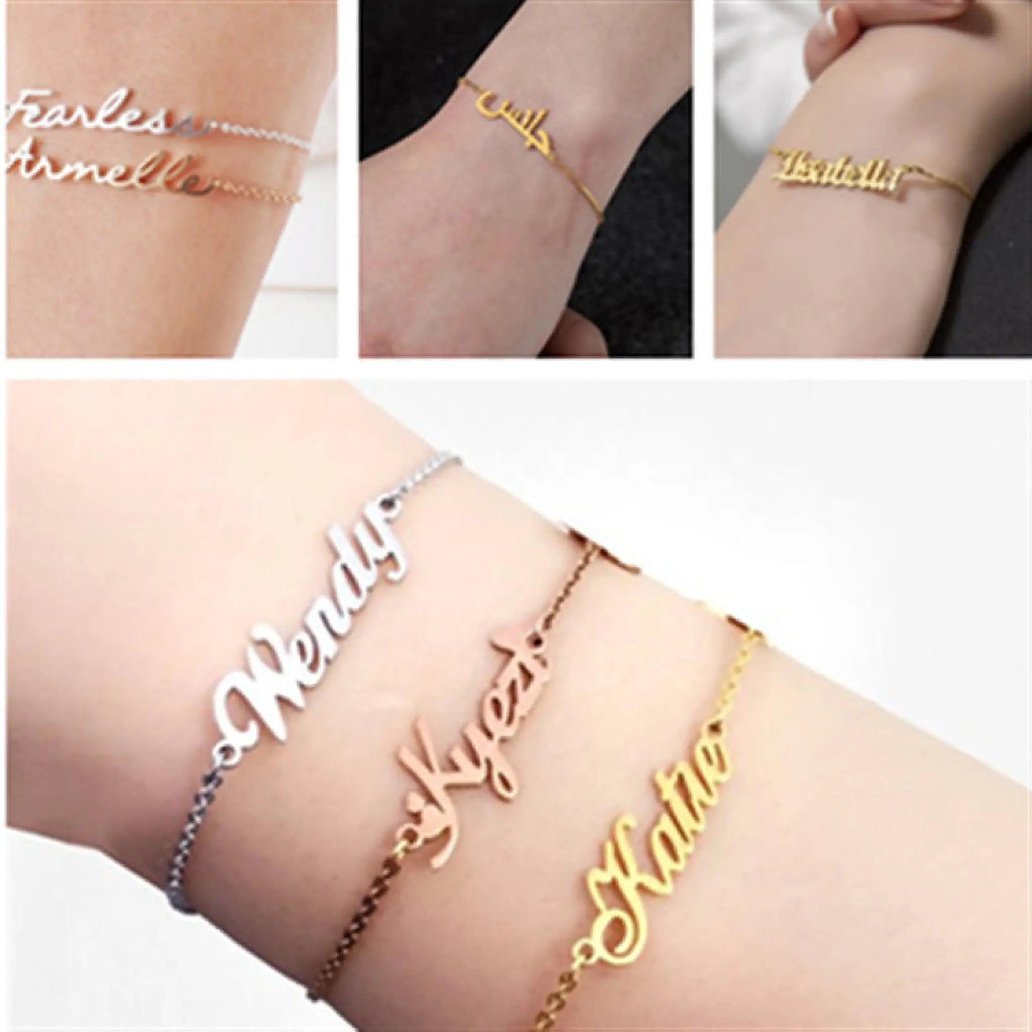 Summer Personalized Custom Name Anklets For Women Stainless Steel Cable Chain Gold Colour Sandy Beach Exquisite Jewelry