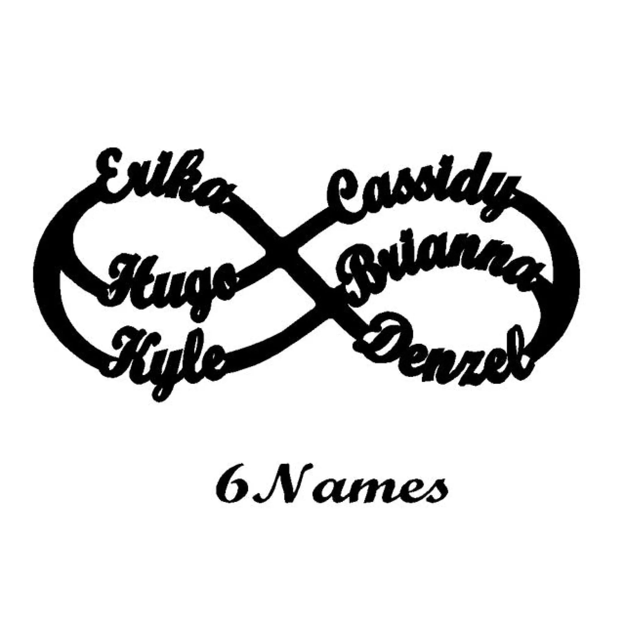 Tangula Personalized Name Bracelet Mom Infinity - Silver / 6Name - 7