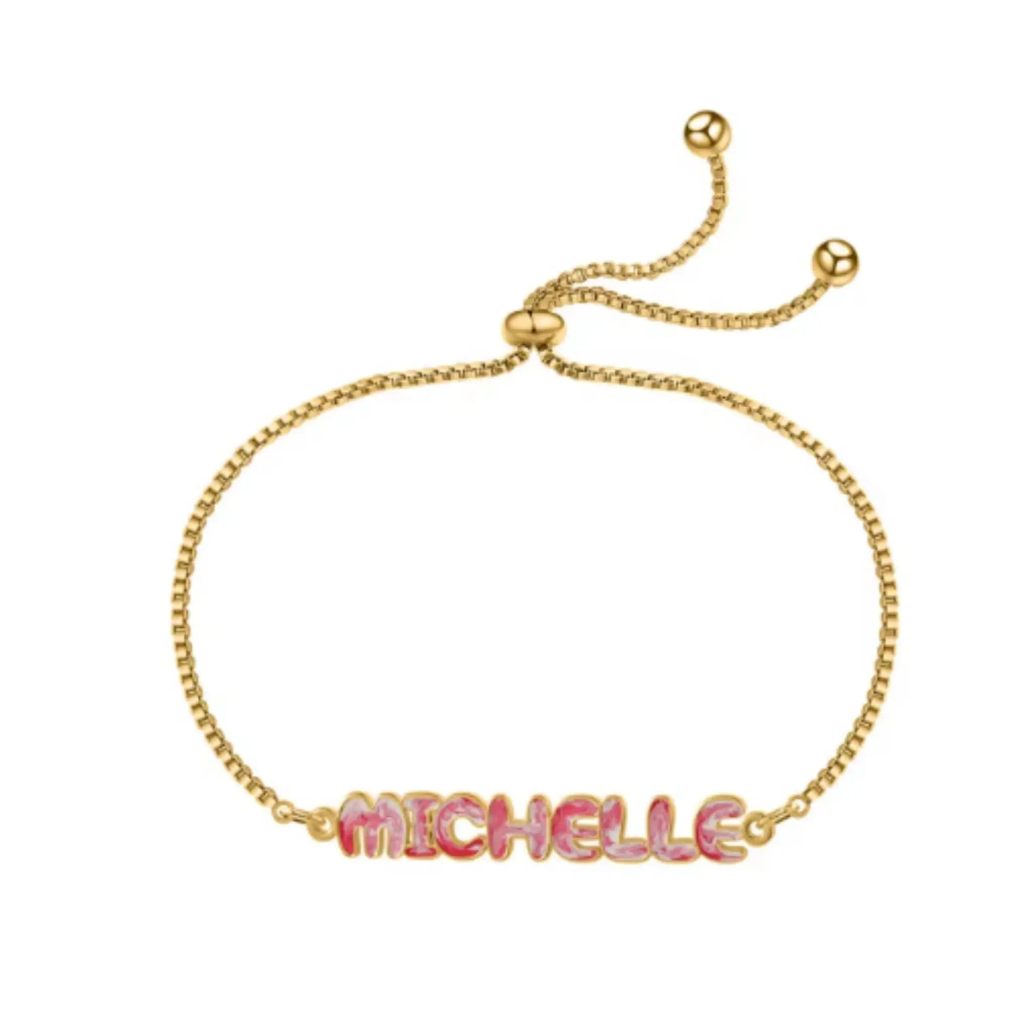 Tie Dye Name Necklace Adjustable - Gold / 1 Style / 1 letter - 7