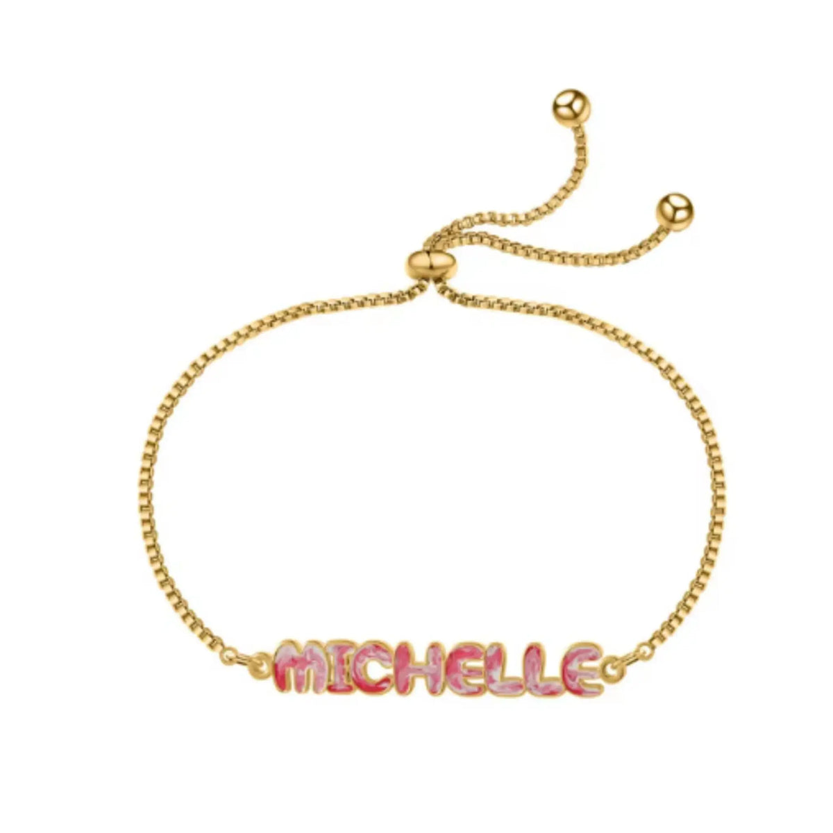 Tie Dye Name Necklace Adjustable - Gold / 1 Style / 1 letter - 7