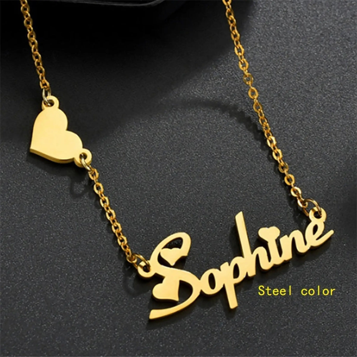 Titanium Steel Letter English Name Necklace - Steel color - 7