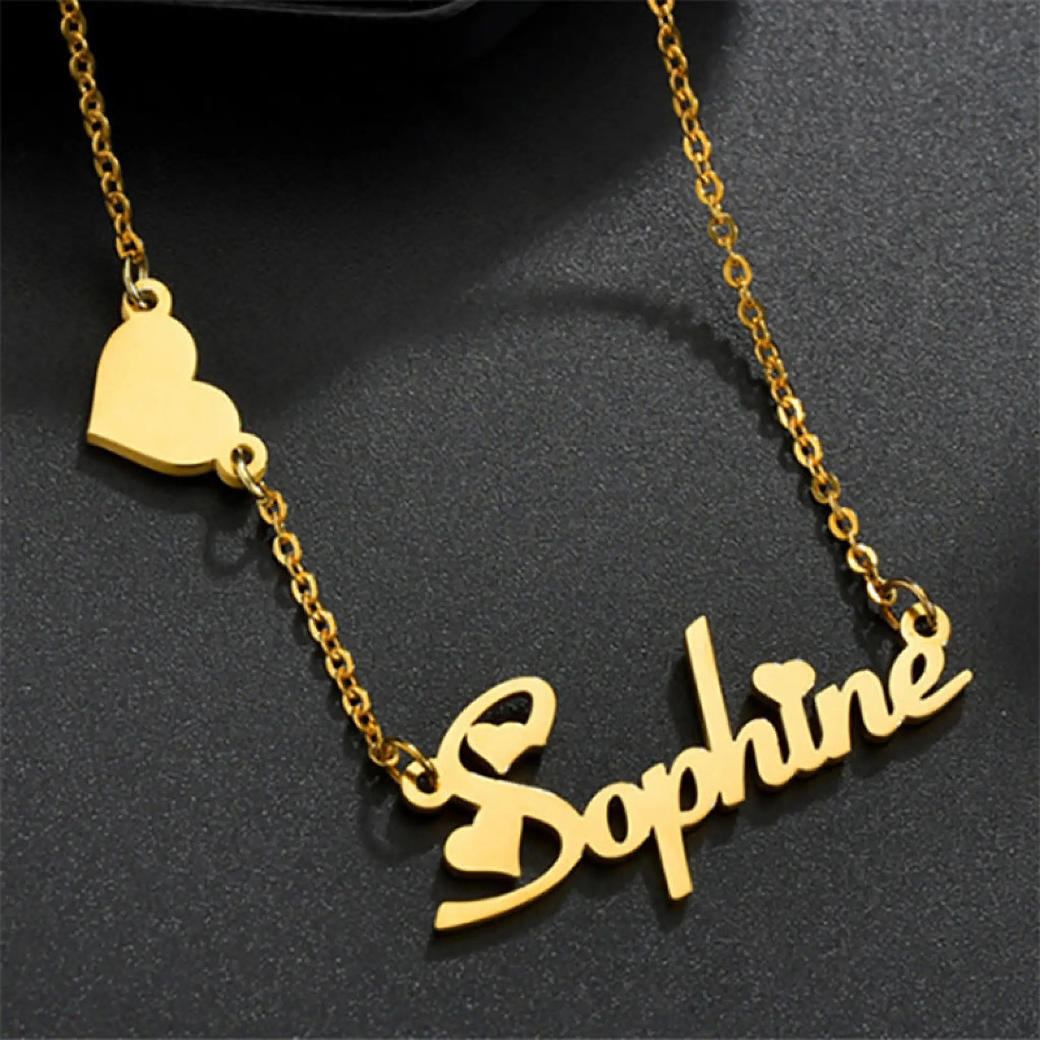 Titanium Steel Letter English Name Necklace - Gold - 7