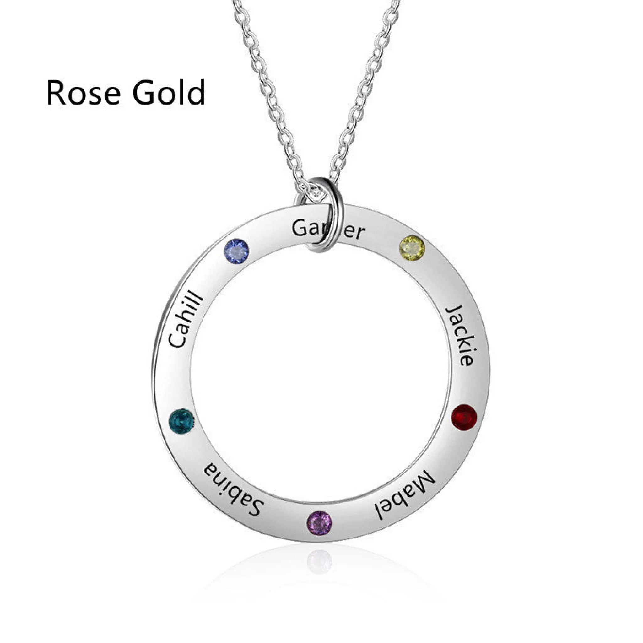 Women’s Fashion Sterling Silver Personalised Pendant Necklace - Rose Gold - 7