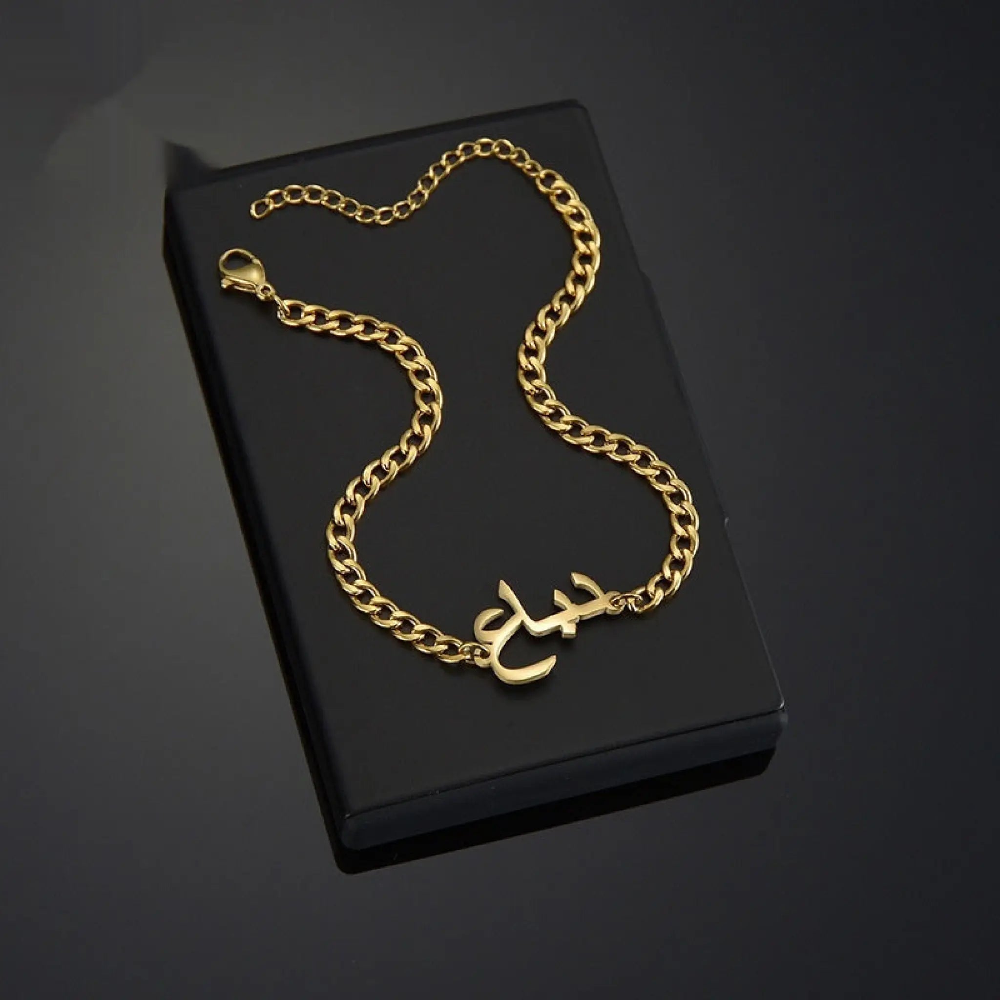 Women’s Minimalist Stainless Steel Arabic Name Necklace Bracelet - Gold / Bracelet - 7