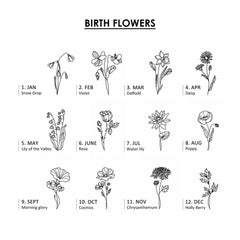 Women’s Name Birthday Flower Stone Necklace - 7
