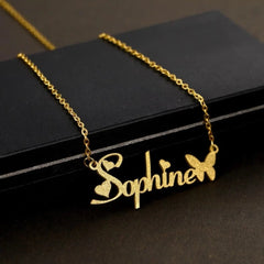Women’s Personalized Charm Butterfly Frosted Necklace - 7