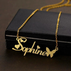 Women’s Personalized Charm Butterfly Frosted Necklace - 7