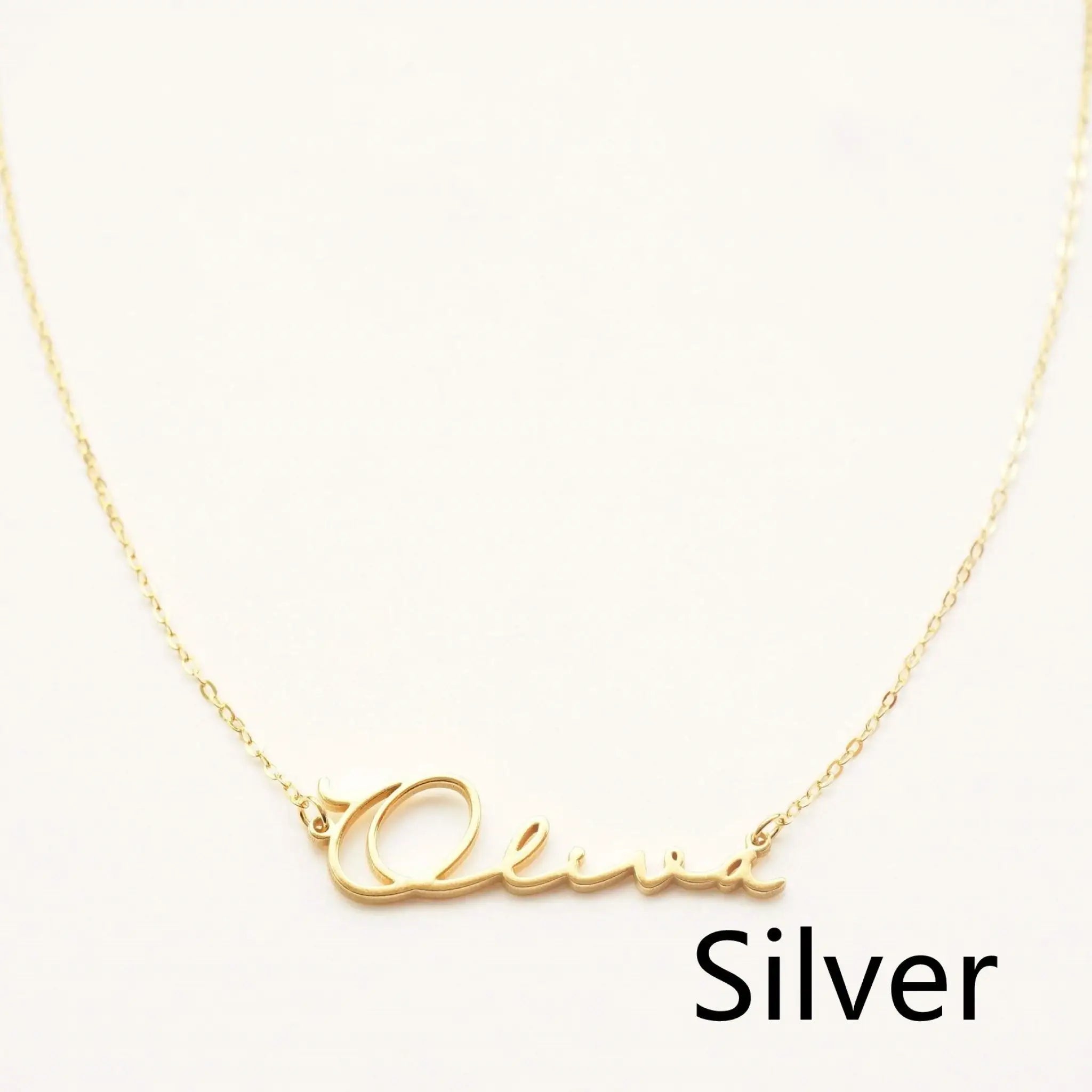 Women’s Personalized Name 18k Gold Necklace - Silver - Necklace