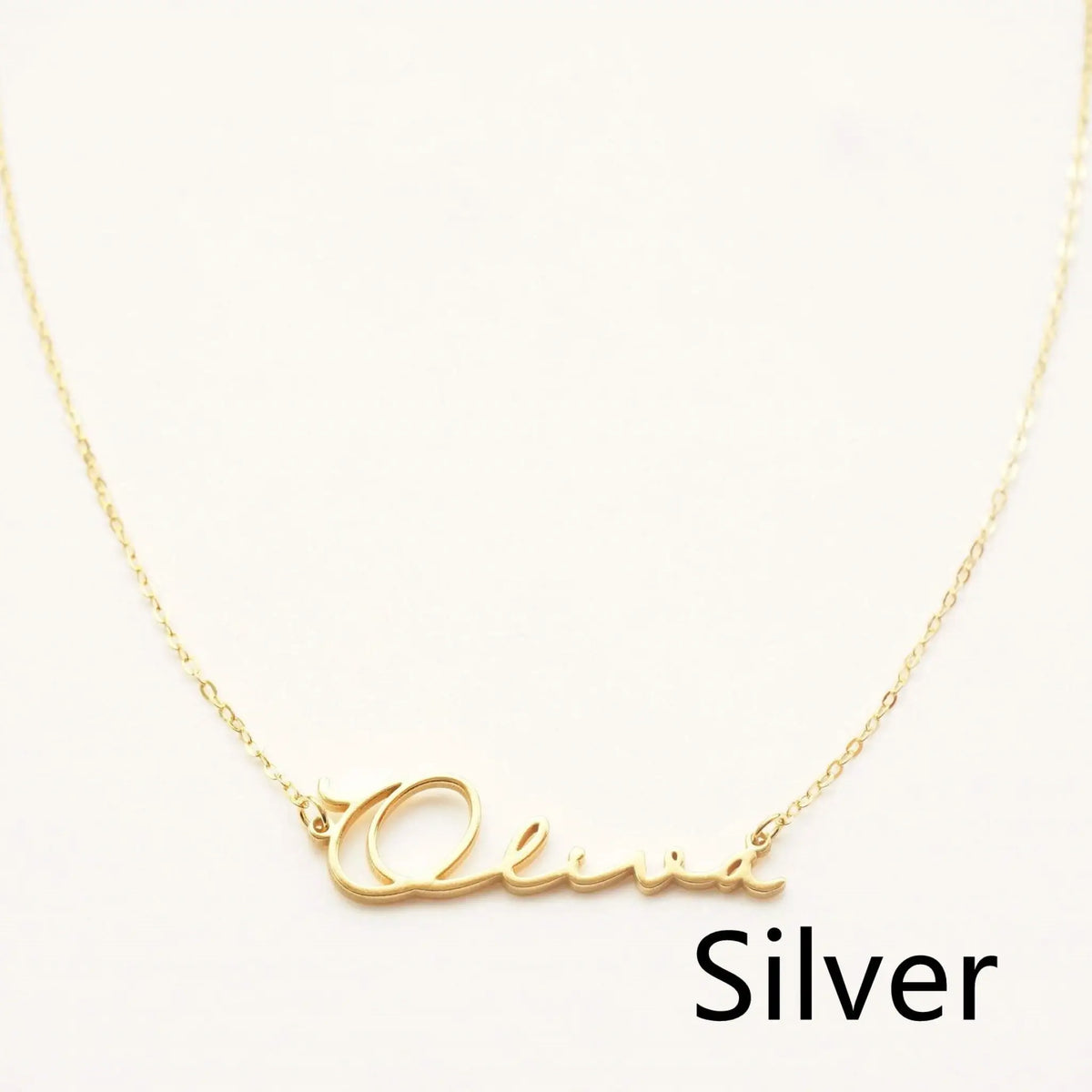 Women’s Personalized Name 18k Gold Necklace - Silver - Necklace