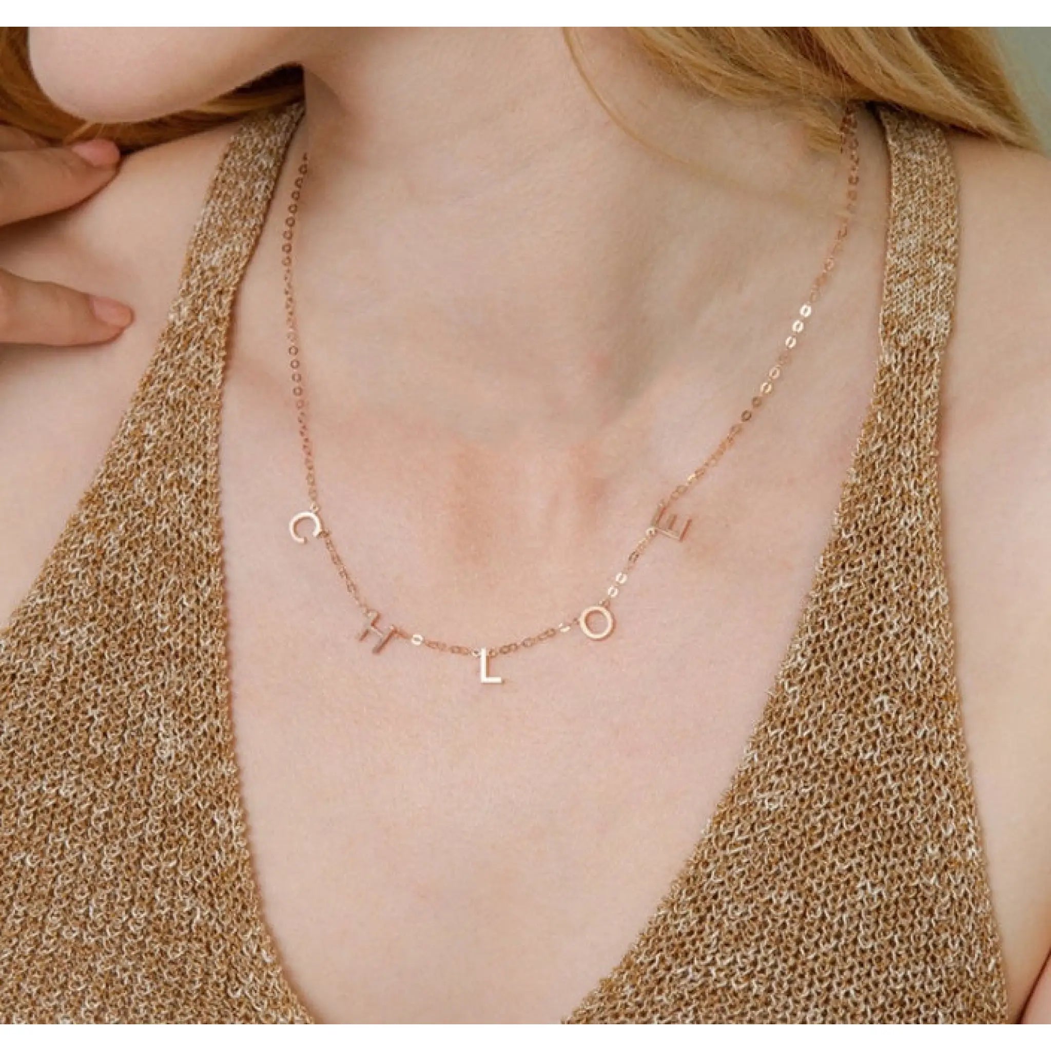 Women’s Personalized Name Pendant Necklace Necklace Initial Chain Friendship Gift - Rose Gold / 1to4 letters - 7