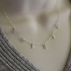 Women’s Personalized Name Pendant Necklace Necklace Initial Chain Friendship Gift - Silver / 1to4 letters - 7